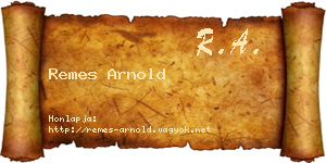 Remes Arnold névjegykártya